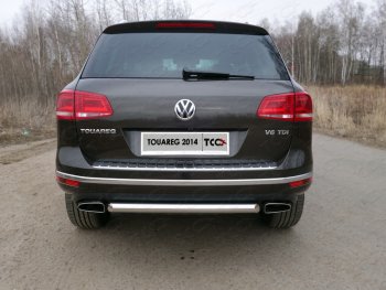 Защита задняя (нержавейка 60,3 мм) ТСС Тюнинг Volkswagen Touareg NF рестайлинг (2014-2018)