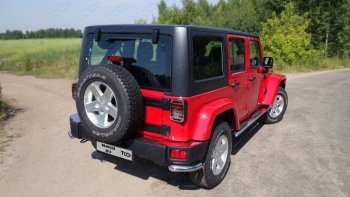 4 999 р. Накладки на задний бампер, ТСС Тюнинг  Jeep Wrangler  JK (2006-2010) 3 дв. дорестайлинг (декоративные)  с доставкой в г. Йошкар-Ола. Увеличить фотографию 1