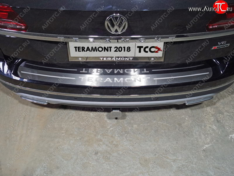 5 349 р. Накладка на задний бампер, ТСС Тюнинг  Volkswagen Teramont  CA1 (2016-2020) дорестайлинг ( лист шлифованный надпись Teramont)  с доставкой в г. Йошкар-Ола