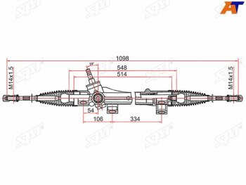 7 999 р. Рейка рулевая электрическая шток D=17.3 LHD SAT Toyota Corolla E120 хэтчбек 5 дв. дорестайлинг (2000-2004)  с доставкой в г. Йошкар-Ола. Увеличить фотографию 2