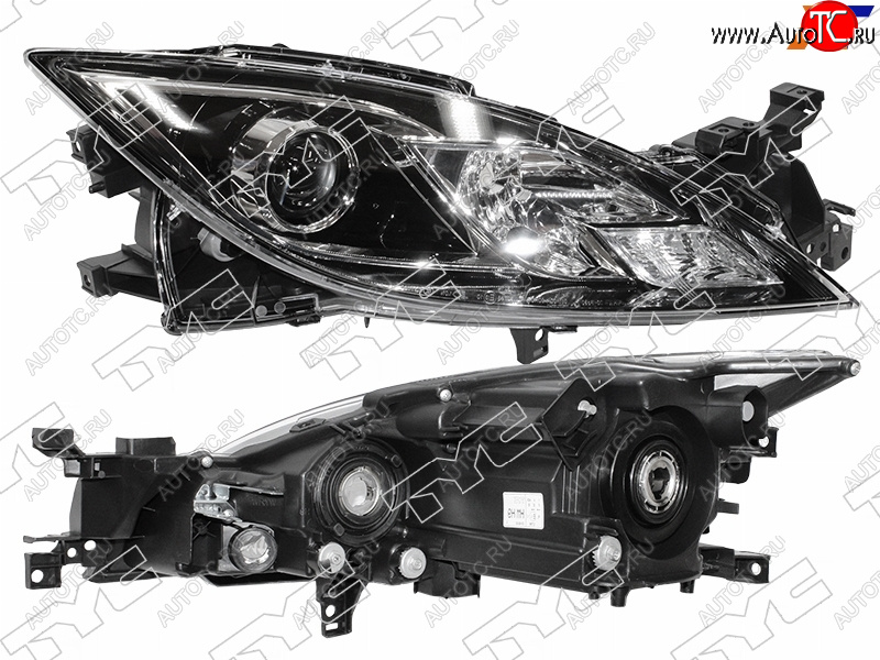 17 999 р. Фара правая (черная, под электрокорректор, Евросвет) TYC Mazda 6 GH дорестайлинг лифтбэк (2007-2010)  с доставкой в г. Йошкар-Ола