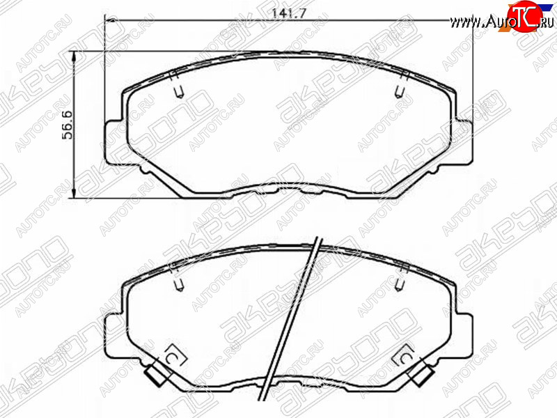 2 399 р. Колодки тормозные перед FL-FR SAT Honda Accord CL седан дорестайлинг (2002-2005)  с доставкой в г. Йошкар-Ола