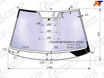 Стекло лобовое (Атермальное Молдинг) XYG Volkswagen (Волксваген) Golf (Гольф)  7 (2012-2020) 7 дорестайлинг, хэтчбэк 5 дв., рестайлинг универсал, рестайлинг, хэтчбэк 5 дв.