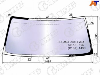 Стекло лобовое (Атермальное) XYG Toyota (Тойота) Land Cruiser Prado (Лэнд)  J90 (1996-2002) J90 3 дв. дорестайлинг, 5 дв. дорестайлинг, 3 дв. рестайлинг, 5 дв. рестайлинг