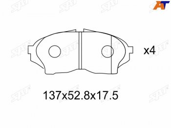 1 599 р. Колодки тормозные передние FR-FL SAT Toyota Cresta X100 рестайлинг (1998-2001)  с доставкой в г. Йошкар-Ола. Увеличить фотографию 2