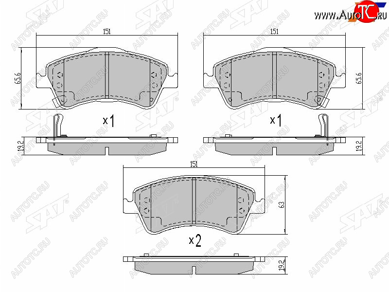 1 579 р. Колодки тормозные передние FR-FL SAT Toyota Avensis T270 универсал дорестайлинг (2008-2011)  с доставкой в г. Йошкар-Ола