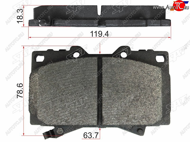 1 799 р. Колодки тормозные перед FL-FR SAT   Toyota Land Cruiser  100 (1998-2007) дорестайлинг, 1-ый рестайлинг, 2-ой рестайлинг (с керамическим наполнением)  с доставкой в г. Йошкар-Ола