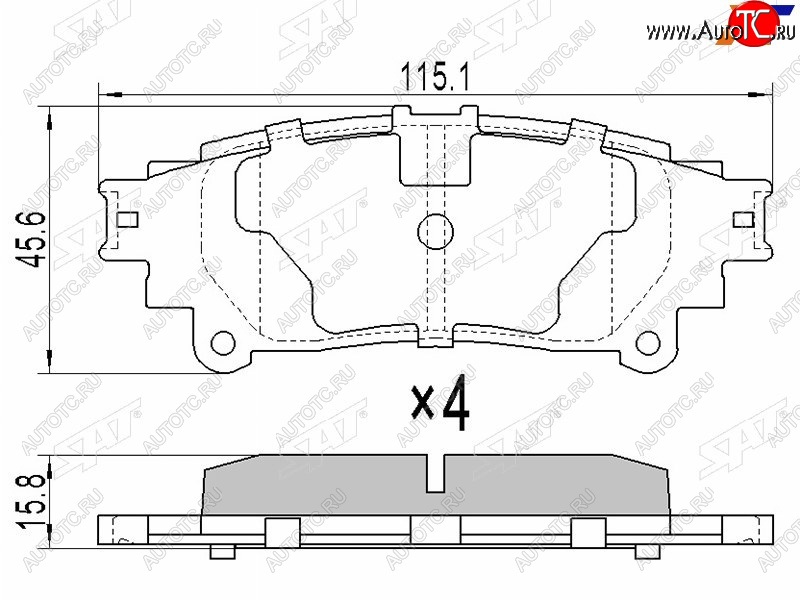 659 р. Колодки тормозные задние RH-LH SAT Lexus RX350 AL20 дорестайлинг (2015-2019)  с доставкой в г. Йошкар-Ола