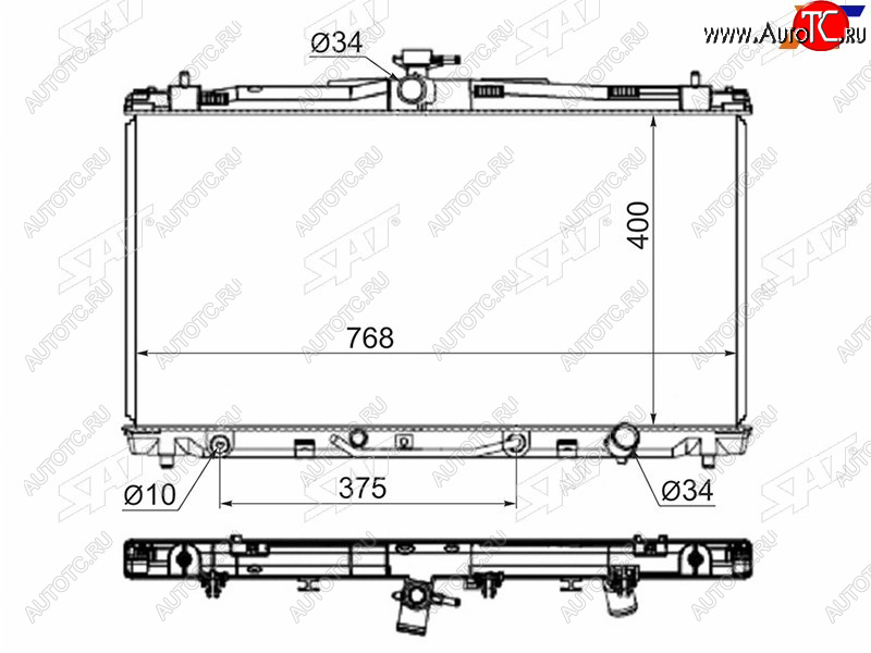 8 599 р. Радиатор SAT  Lexus ES250  XV60 (2012-2015), Lexus ES300h  XV60 (2012-2015), Lexus ES350  XV60 (2012-2018), Toyota Avalon  4 (2012-2018), Toyota Camry  XV50 (2011-2014)  с доставкой в г. Йошкар-Ола