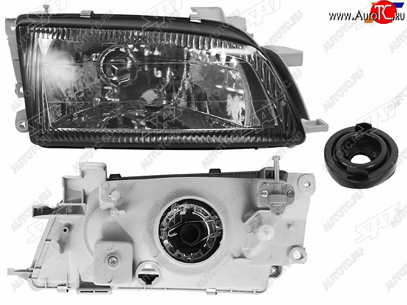 2 349 р. Фара правая (чёрный хрусталь) SAT Toyota Carina E T190 седан дорестайлинг (1992-1996)  с доставкой в г. Йошкар-Ола