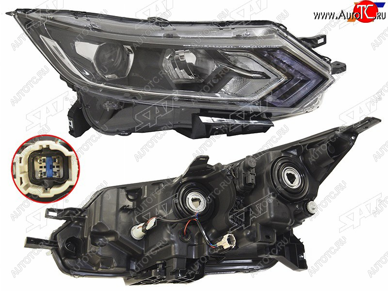 13 999 р. Фара правая ( галоген, LED) SAT Nissan Qashqai 2 J11 рестайлинг (2017-2022)  с доставкой в г. Йошкар-Ола