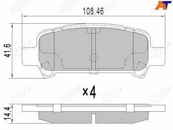 739 р. Колодки тормозные зад RH-LH SAT Subaru Impreza GJ седан (2012-2017)  с доставкой в г. Йошкар-Ола. Увеличить фотографию 1