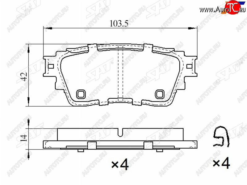 1 179 р. Колодки тормозные барабанные задние LH-RH SAT Mitsubishi Outlander GF 3-ий рестайлинг (2018-2022)  с доставкой в г. Йошкар-Ола