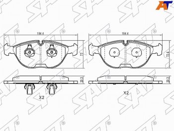 1 599 р. Колодки тормозные передние FL-FR SAT  Mercedes-Benz C-Class ( S202,  W202) - E-Class ( W210,  W211)  с доставкой в г. Йошкар-Ола. Увеличить фотографию 1