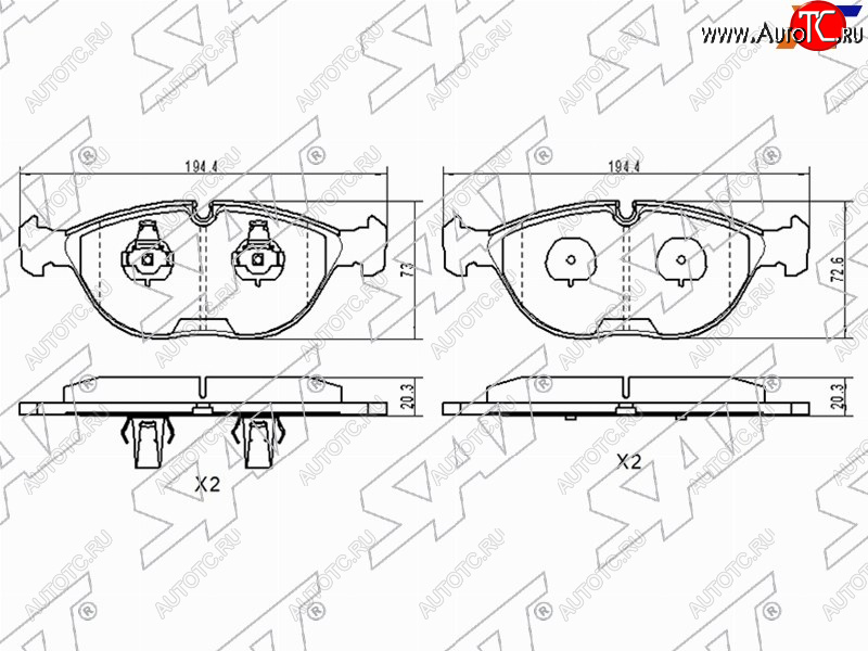 1 599 р. Колодки тормозные передние FL-FR SAT  Mercedes-Benz C-Class ( S202,  W202) - E-Class ( W210,  W211)  с доставкой в г. Йошкар-Ола