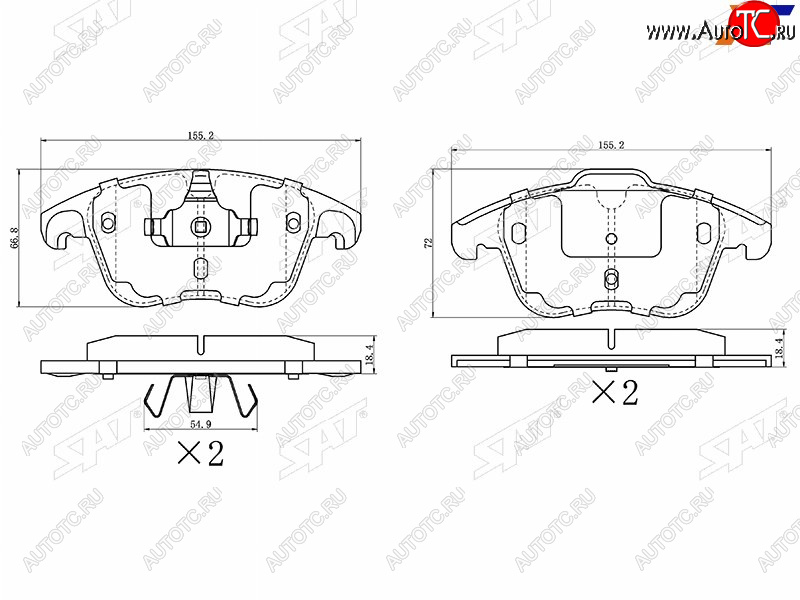 1 539 р. Колодки тормозные передние FL-FR SAT  CITROEN C4 picasso  UD (2006-2014), Opel Corsa  F (2019-2024), Peugeot 3008 (2013-2017)  с доставкой в г. Йошкар-Ола