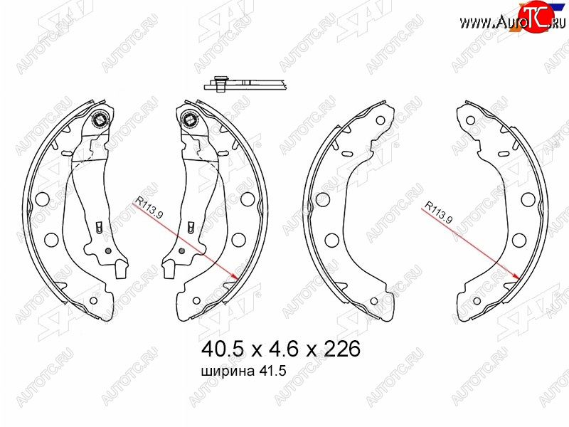 1 659 р. Колодки тормозные барабанные задние RH-LH SAT Renault Kangoo KC 1- дорестайлинг (1997-2003)  с доставкой в г. Йошкар-Ола