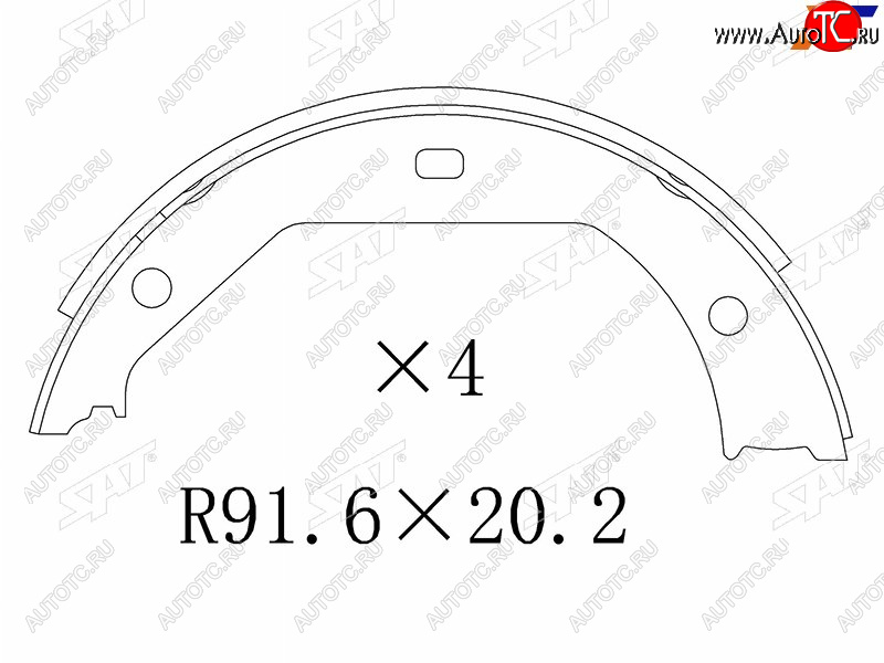 1 359 р. Колодки тормозные барабанные задние RH-LH SAT BMW 3 серия E90 седан дорестайлинг (2004-2008)  с доставкой в г. Йошкар-Ола