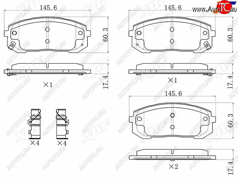 1 639 р. Колодки тормозные передние FR-FL SAT  Hyundai Sonata DN8 (2019-2022)  с доставкой в г. Йошкар-Ола