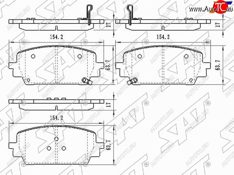 1 859 р. Колодки тормозные передние FR-FL SAT  Hyundai Santa Fe TM рестайлинг (2020-2022)  с доставкой в г. Йошкар-Ола