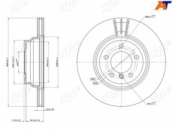 3 369 р. Диск тормозной передний Ø330 SAT  BMW 1 серия ( E87,  E82,  E81) - X1  E84  с доставкой в г. Йошкар-Ола. Увеличить фотографию 1