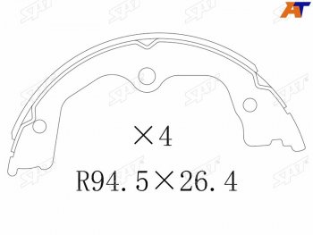 Колодки барабанные задние RH-LH SAT Honda (Хонда) Accord (Аккорд)  CU (2008-2013) CU седан дорестайлинг, седан рестайлинг