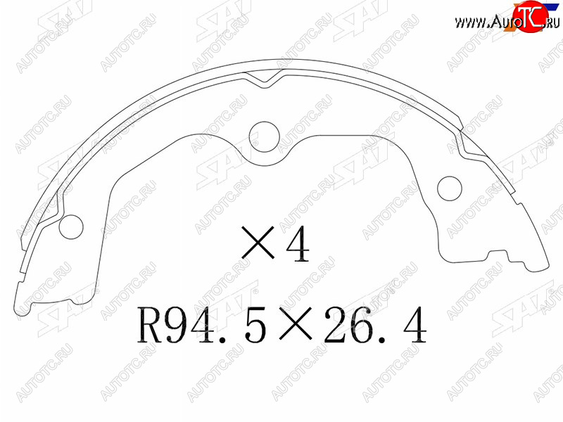 2 099 р. Колодки барабанные задние RH-LH SAT  Honda Accord  CU (2008-2013) седан дорестайлинг, седан рестайлинг  с доставкой в г. Йошкар-Ола