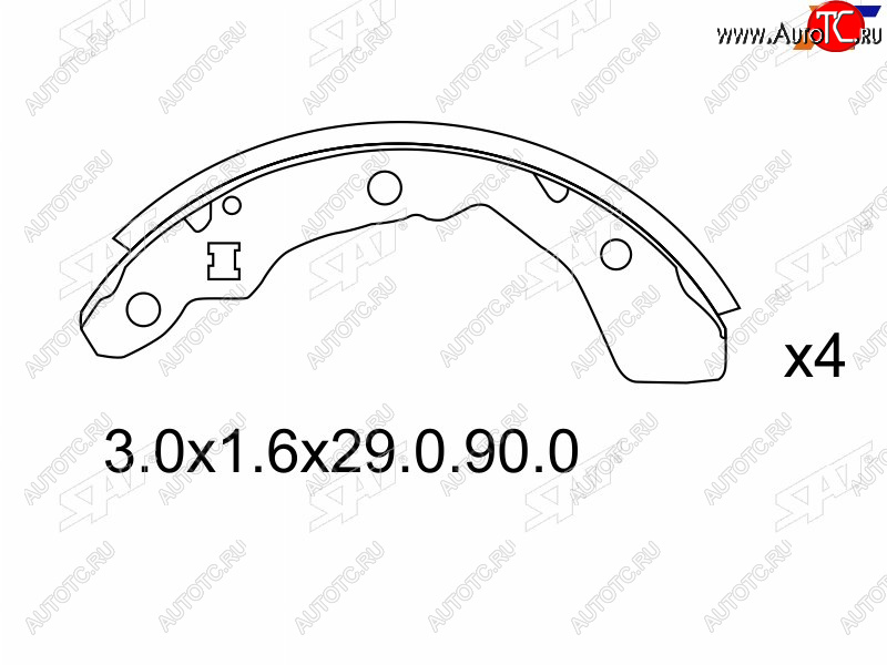 1 289 р. Колодки тормозные задние RH-LH SAT     Honda Logo (1996-2001)  с доставкой в г. Йошкар-Ола