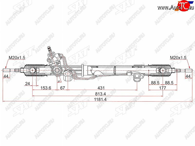 16 249 р. Рейка рулевая RHD SAT  Toyota Land Cruiser  100 (2002-2007) 1-ый рестайлинг, 2-ой рестайлинг  с доставкой в г. Йошкар-Ола