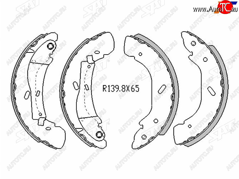 3 299 р. Колодки тормозные задние RH-LH SAT Ford Transit цельнометаллический фургон дорестайлинг (2000-2006) (Диски 16)  с доставкой в г. Йошкар-Ола