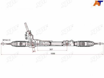 18 299 р. Рейка рулевая LHD SAT  Nissan Teana  3 L33 (2014-2020), Renault Duster  HS (2010-2021), Renault Kaptur (2016-2025)  с доставкой в г. Йошкар-Ола. Увеличить фотографию 1