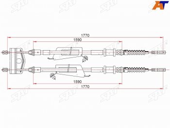 Трос ручного тормоза LH-RH SAT Ford C-max Mk1 доресталинг (2003-2007)