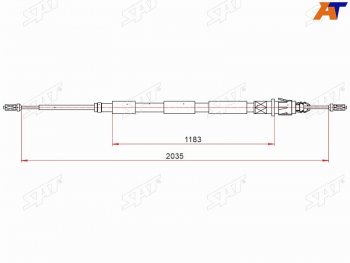 Трос ручного тормоза LH-RH SAT CITROEN C4  дорестайлинг, хэтчбэк 5 дв. (2004-2008)