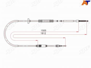 1 089 р. Трос ручника SAT   Audi A4 ( B5 8D2 седан,  B5 8D5 универсал,  B6) (1994-2006) дорестайлинг, дорестайлинг, 1-ый рестайлинг, 1-ый рестайлинг, 2-ой рестайлинг, 2-ой рестайлинг, седан, универсал  с доставкой в г. Йошкар-Ола. Увеличить фотографию 1