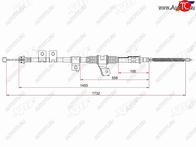 2 489 р. Трос ручника RH SAT   Mitsubishi Montero  V60 - Pajero ( 3 V70,  3 V60)  с доставкой в г. Йошкар-Ола