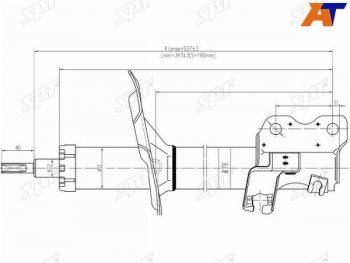 Стойка передняя LH SAT Nissan Maxima A33 дорестайлинг (2000-2003)