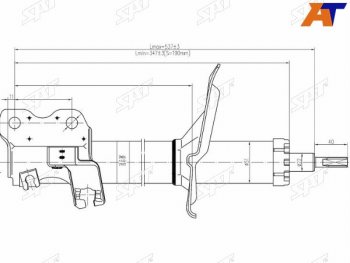 Стойка передняя RH SAT Nissan Maxima A33 дорестайлинг (2000-2003) ()