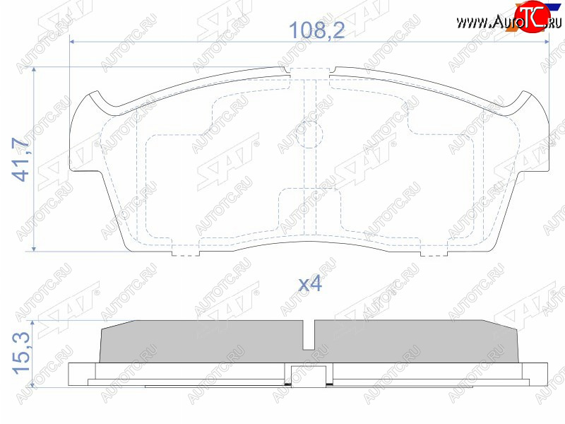 1 289 р. Колодки тормозные передние FR-FL SAT Suzuki Aerio RA21S, RC51S седан дорестайлинг (2001-2003)  с доставкой в г. Йошкар-Ола