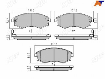 1 249 р. Колодки тормозные передние FR-FL SAT  Hyundai Elantra XD седан дорестайлинг (2000-2003)  с доставкой в г. Йошкар-Ола. Увеличить фотографию 2