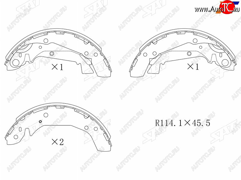 1 899 р. Колодки тормозные задние RH-LH SAT Hyundai Sonata EF рестайлинг ТагАЗ (2001-2013)  с доставкой в г. Йошкар-Ола