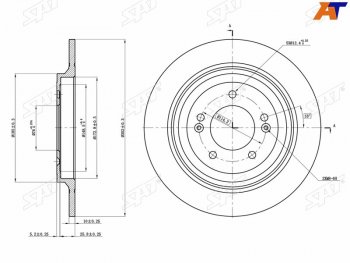 1 849 р. Диск тормозной передний Ø302mm SAT Hyundai Tucson TL дорестайлинг (2015-2018)  с доставкой в г. Йошкар-Ола. Увеличить фотографию 2