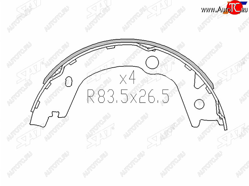 1 239 р. Колодки барабанные задние RH-LH SAT Hyundai Tucson JM (2004-2010)  с доставкой в г. Йошкар-Ола