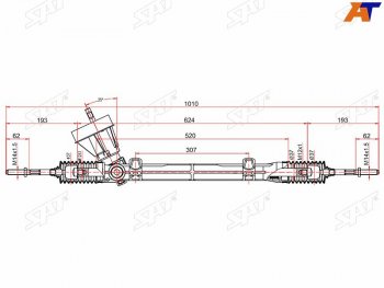 Рейка рулевая без ГУ LHD SAT Renault (Рено) Logan (Логан) ( 1,  2) (2004-2025), Лада (ваз) Ларгус (Largus) (2012-2025)