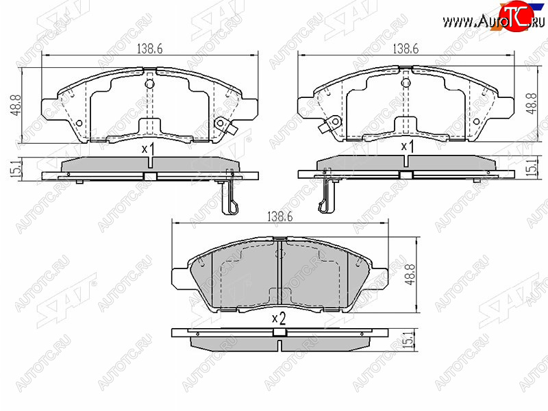 1 329 р. Колодки тормозные перед FR-FL SAT  Nissan Cube  3 (2008-2024)  с доставкой в г. Йошкар-Ола