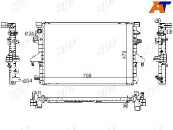 Радиатор охлаждающей жидкости SAT  Volkswagen Transporter T6 дорестайлинг (2015-2019)