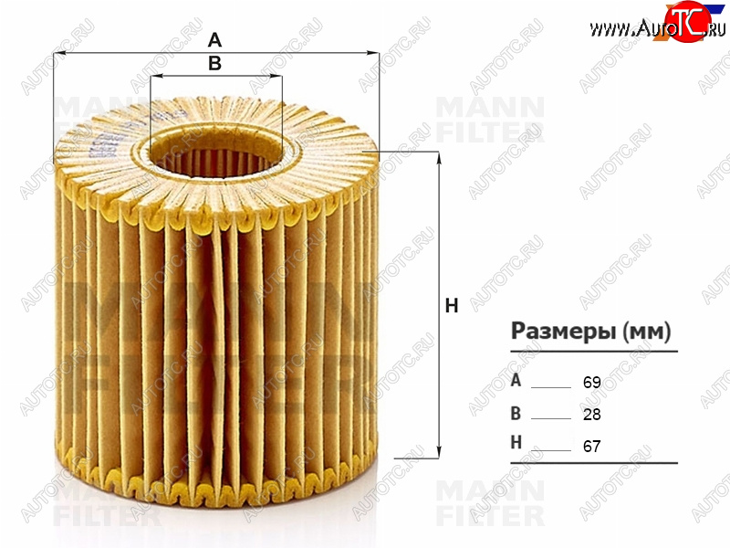 899 р. Фильтр масляный картридж 2GR-FE MANN  Lexus RX350  AL10 (2008-2015), Toyota Camry  XV40 (2006-2011)  с доставкой в г. Йошкар-Ола