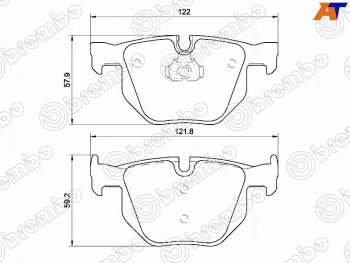 Колодки тормозные задние RH-LH SAT BMW (БМВ) X5 (Х5)  E70 (2006-2013) E70 дорестайлинг, рестайлинг