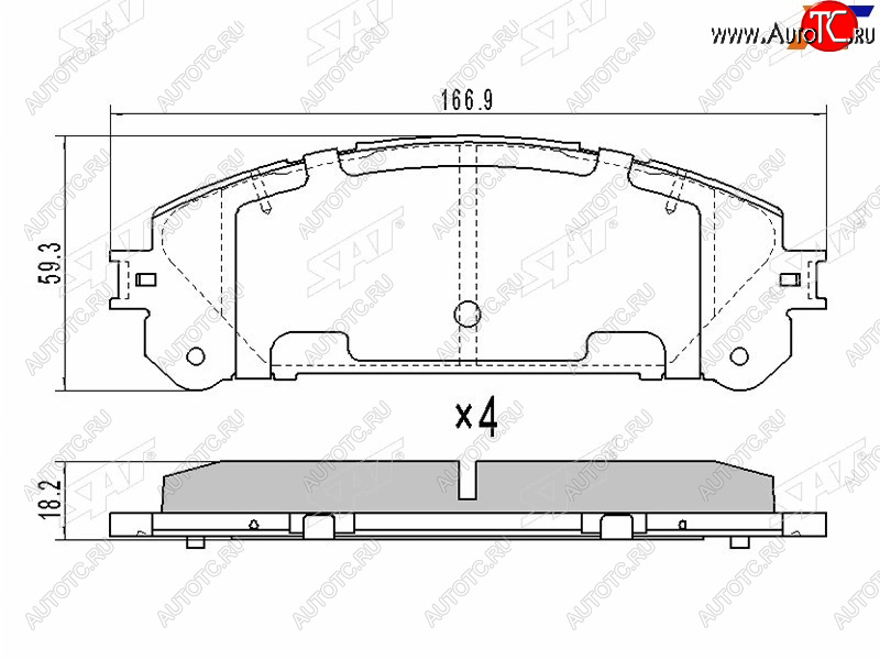 1 499 р. Колодки тормозные перед FL-FR SAT  Lexus RX350 ( AL10,  AL20) (2008-2019), Lexus RX450  AL20 (2015-2019), Lexus RX450H  AL10 (2009-2012), Toyota Highlander  XU50 (2013-2020)  с доставкой в г. Йошкар-Ола