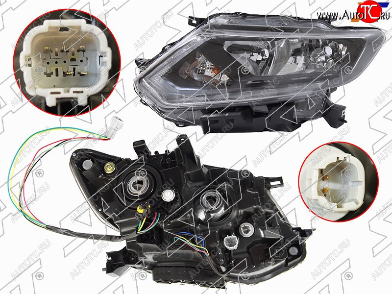 12 999 р. Фара левая (галоген, ДХО, с электрокорректором) SAT Nissan X-trail 3 T32 дорестайлинг (2013-2018)  с доставкой в г. Йошкар-Ола