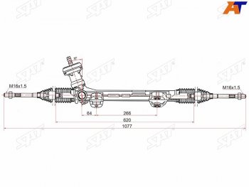 9 699 р. Рейка рулевая SAT Hyundai Elantra MD дорестайлинг (2010-2013)  с доставкой в г. Йошкар-Ола. Увеличить фотографию 1